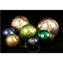 A GROUP OF SEVEN KUGEL CHRISTMAS ORNAMENTS