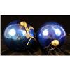 Image 1 : TWO COBALT BLUE KUGEL CHRISTMAS ORNAMENTS