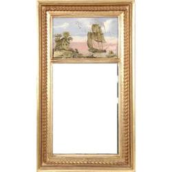 A CLASSICAL EGLOMISE-DECORATED MIRROR