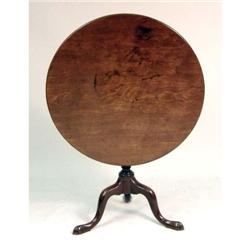 A GEORGE III CARVED MAHOGANY TILT-TOP BIRDCAGE CANDLESTAND