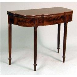 A FEDERAL FIGURED MAHOGANY GAMES TABLE