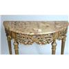 Image 2 : A NEOCLASSICAL STYLE MARBLE-TOP GILTWOOD DEMILUNE PIER TABLE