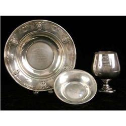 TWO STERLING SILVER TROPHY BOWLS