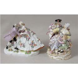 TWO MEISSEN PORCELAIN FIGURAL GROUPS