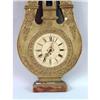 Image 3 : A GILTWOOD APPLIED GESSO LYRE FORM WALL CLOCK