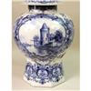 Image 11 : A PAIR OF BLUE AND WHITE DELFT COVERED URNS