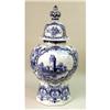 Image 2 : A PAIR OF BLUE AND WHITE DELFT COVERED URNS
