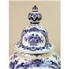 Image 3 : A PAIR OF BLUE AND WHITE DELFT COVERED URNS