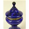 Image 2 : A PAINTED COBALT BLUE GLASS TANTALUS