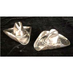 A PAIR OF SILVER-PLATED WESTERN-STYLE COWBOY HATS