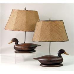A PAIR OF WOOD DUCK DECOYS