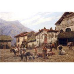 A FRAMED OIL ON CANVAS