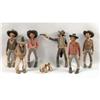 Image 1 : A GROUP OF SIX CARVED POLYCHROME PAINTED COWBOY FIGURES