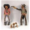 Image 3 : A GROUP OF SIX CARVED POLYCHROME PAINTED COWBOY FIGURES
