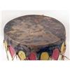 Image 2 : A PAINTED WOOD AND DEER HIDE NATIVE AMERICAN DRUM