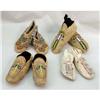 Image 1 : FOUR PAIRS OF INDIAN-BEADED DEERSKIN MOCCASINS