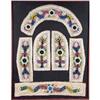 Image 1 : A FRAMED NATIVE AMERICAN BEADED ELEMENT FROM A CEREMONIAL IROQUOIS DRESS