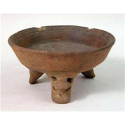 A TRIPOD RATTLE BOWL