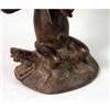 Image 3 : A CARVED AFRICAN AND METAL MOUNTED FIGURAL STOOL