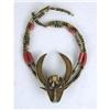 Image 2 : A DOUBLE ROLLED HAND-WROUGHT BRASS AND CORAL NECKLACE