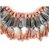Image 4 : A NATIVE AMERICAN CORAL BEADED AND CONE-FORM SILVER NECKLACE