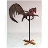 Image 1 : A WHIMSICAL CARVED WOOD AND PATINATED METAL "FLYING HORSE" WEATHERVANE