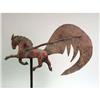 Image 5 : A WHIMSICAL CARVED WOOD AND PATINATED METAL "FLYING HORSE" WEATHERVANE