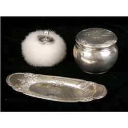 TWO HOWARD & CO. N.Y. STERLING SILVER DRESSER ITEMS