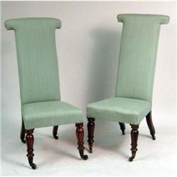 A PAIR OF WILLIAM IV FIGURED ROSEWOOD COCKFIGHTING CHAIRS