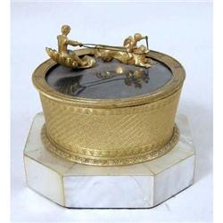 A NEOCLASSICAL ORMOLU AND MOTHER-OF-PEARL TABLE CLOCK