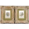 Image 1 : A PAIR OF FRAMED CONTINENTAL PAINTINGS ON SILK