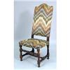 Image 1 : A JACOBEAN STYLE FLAME-STITCH UPHOLSTERED TURNED WALNUT BACKSTOOL