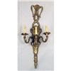 Image 2 : A PAIR OF GEORGIAN-STYLE BRONZE THREE-LIGHT SCONCES