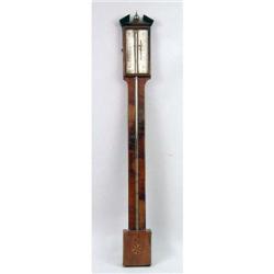 A GEORGE III INLAID MAHOGANY STICK BAROMETER