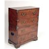 Image 2 : A HARDWOOD ANGLO-INDIAN CAMPAIGN CHEST AND BUTLER`S DESK