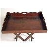 Image 3 : A GEORGE III MAHOGANY BUTLER`S TRAY ON FOLDING STAND