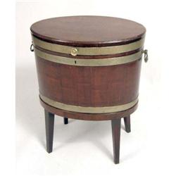 A GEORGE III BRASS-MOUNTED AND LEAD-LINED CELLARETTE