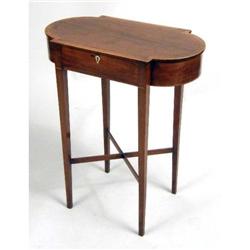 A GEORGE III INLAID MAHOGANY SEWING TABLE
