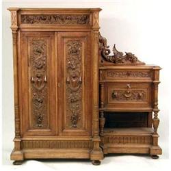 AN ORNATE RENAISSANCE-STYLE WARDROBE