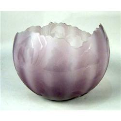 A LILAC TO FROSTED ART GLASS BOWL