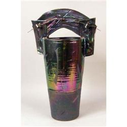 A IRIDESCENT HANDLED SCULPTURE