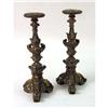 Image 1 : A PAIR OF BAROQUE GILTWOOD DIMINUTIVE PRICKET STICKS