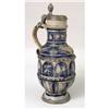 Image 1 : A WESTERWALD PEWTER-MOUNTED COBALT-DECORATED STONEWARE JUG