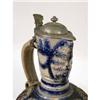 Image 2 : A WESTERWALD PEWTER-MOUNTED COBALT-DECORATED STONEWARE JUG