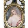 Image 2 : A FRAMED OVAL PORCELAIN PLAQUE DEPICTING A YOUNG LADY WITH ROSE AND SHAWL