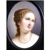 Image 2 : AN OVAL FRAMED PORCELAIN PLAQUE OF A LADY WITH PEARLS
