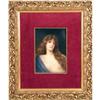 Image 1 : A PORCELAIN PLAQUE OF A WOMAN WITH LONG HAIR