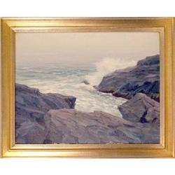 A FRAMED OIL ON BOARD