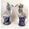Image 1 : A PAIR OF BLUE AND WHITE PORCELAIN FIGURAL GARNITURES