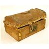Image 4 : TWO BRASS TACK AND HIDE COVERED DOME-TOP TRINKET TRUNKS